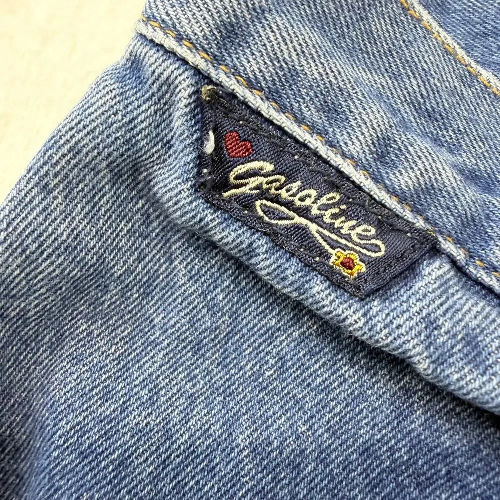 Gasoline‎ Girls Jeans Size 16 (24” Waist) Button Fly Blue Denim Jeans